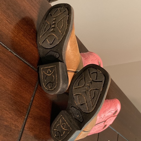 Old west tan and pink boots - Picture 5 of 10